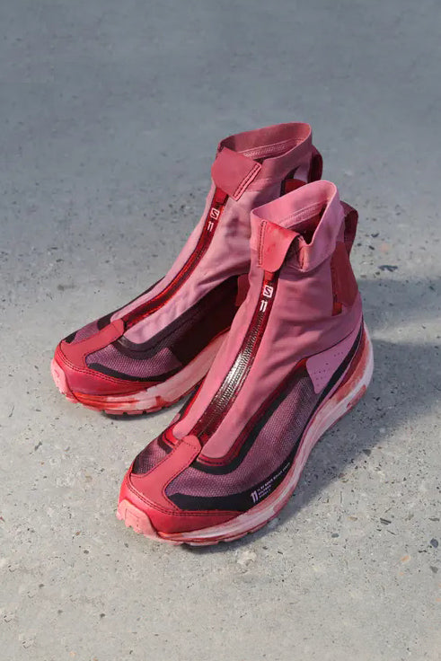 11 By BORIS BIDJAN SABERI Dyed Gum Red High Bang Sneakers BAMBA2 HIGH 11*S P1122